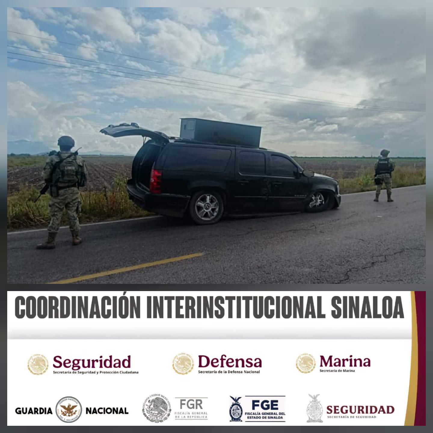 $!Ejército asegura vehículos y explosivos en El Tamarindo y Culiacancito