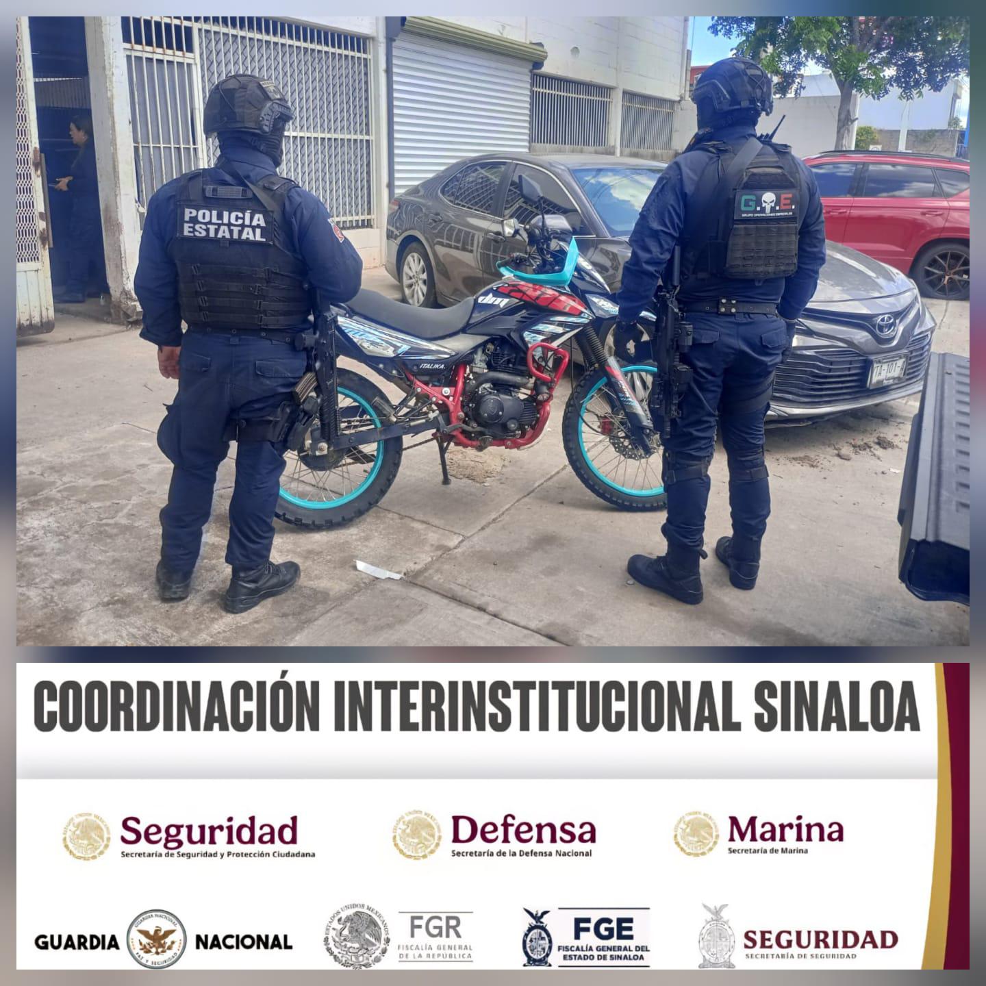 $!Recuperan un camión de paquetería y una motocicleta, ambas robadas en Culiacán