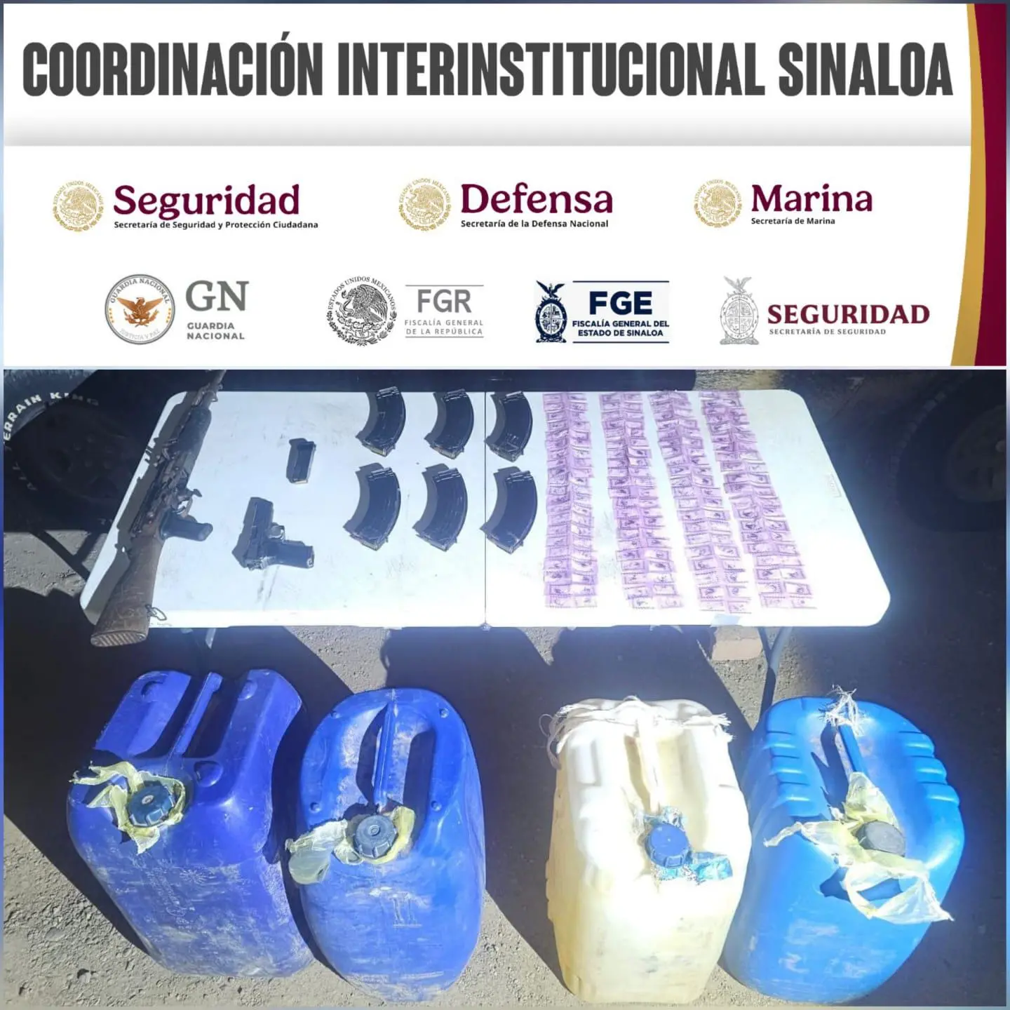 $!Detienen en Mazatlán a dos hombres armados y decomisan drogas y gasolina