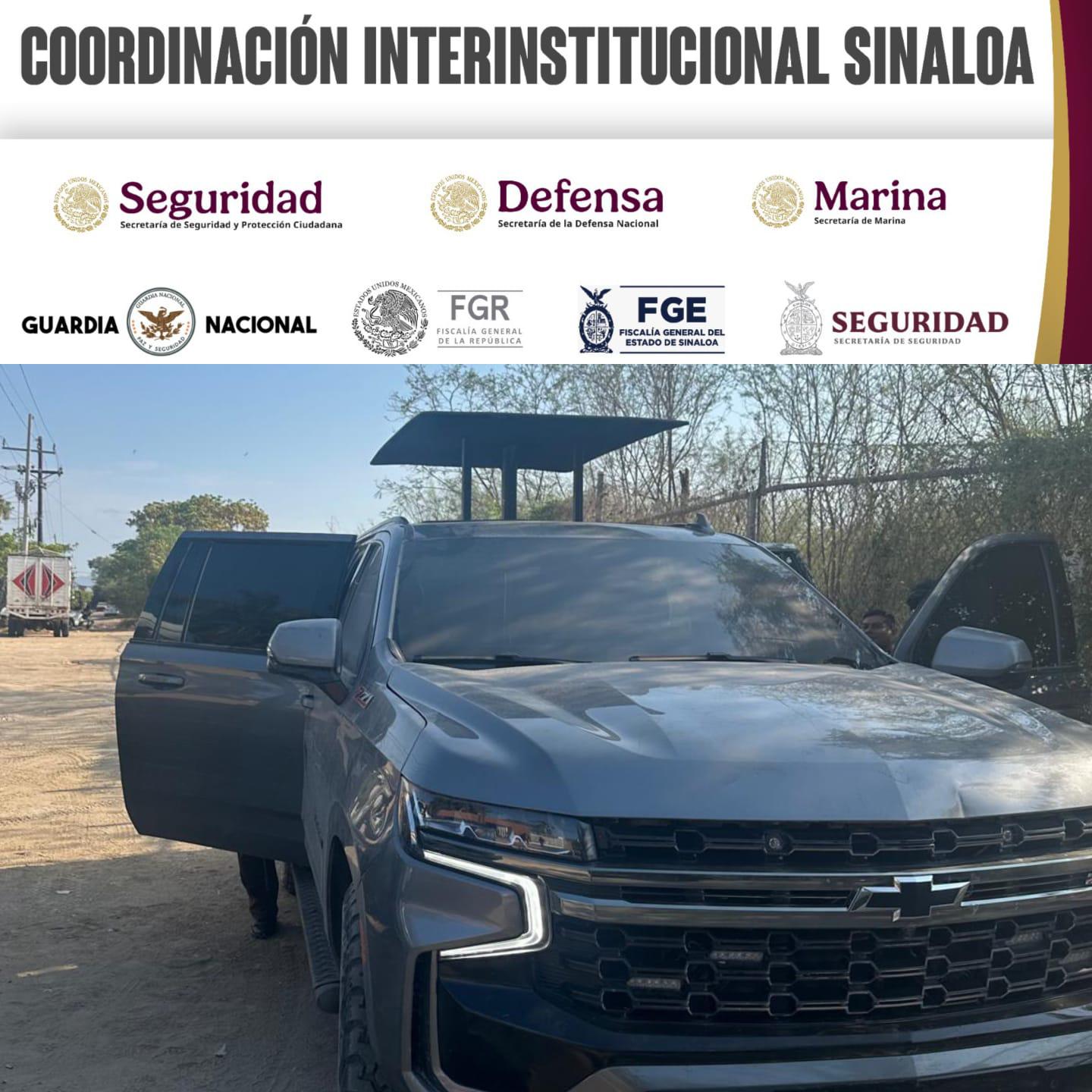 $!Aseguran arsenal y vehículos blindados tras detención de un hombre en Culiacán