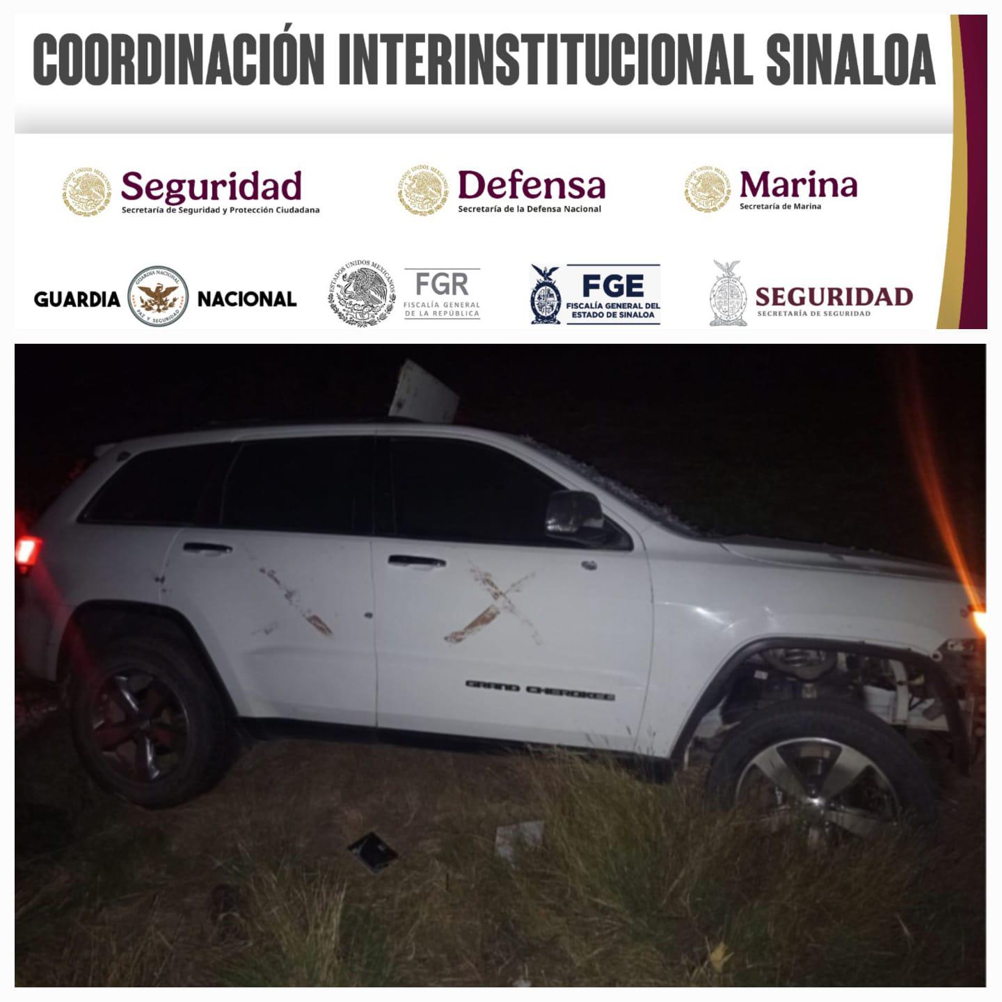 $!Ejército asegura camionetas blindadas, armas y droga en Mocorito