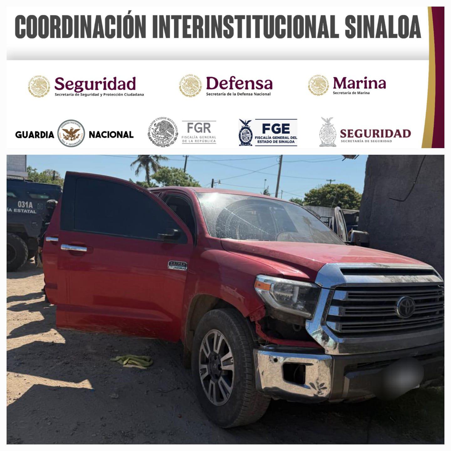 $!Detienen a 2 hombres y a un menor de edad, además aseguran arsenal, granadas y unidades blindadas en Navolato