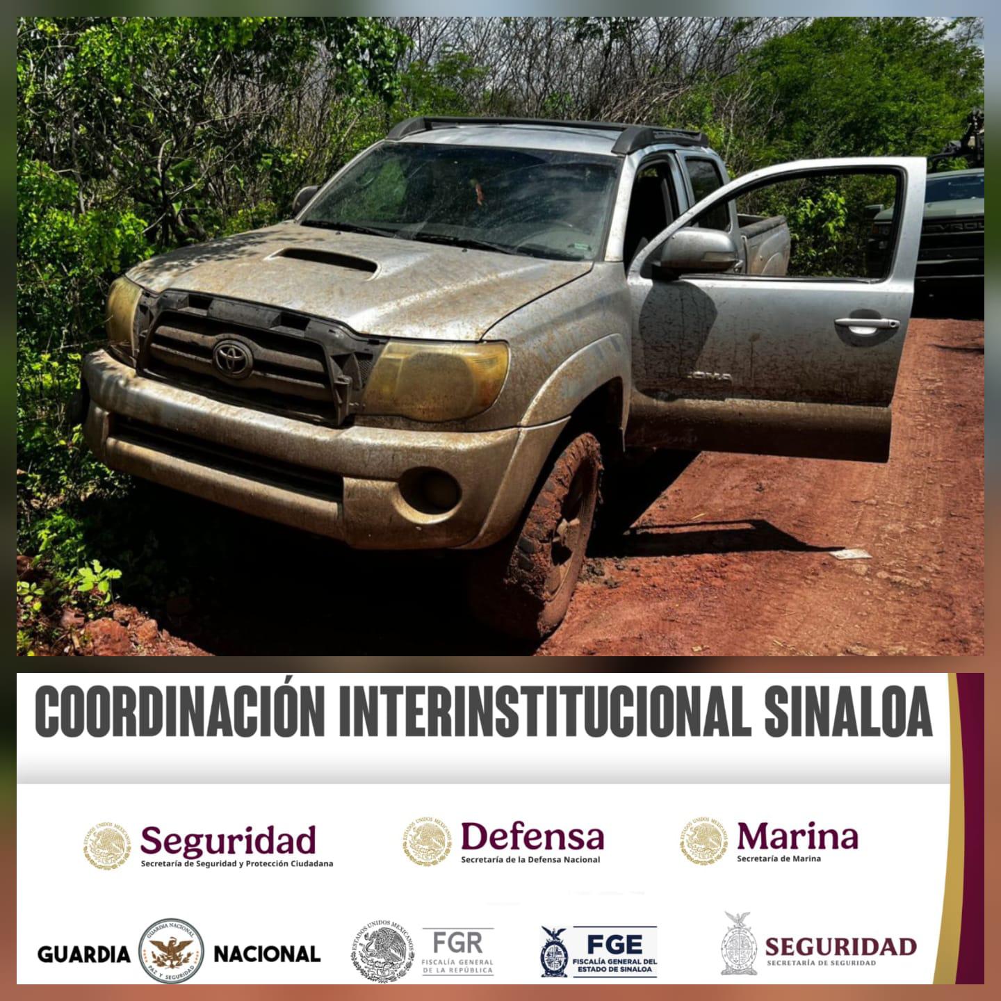 $!Ejército asegura vehículos con precursores químicos en operativo en Cosalá