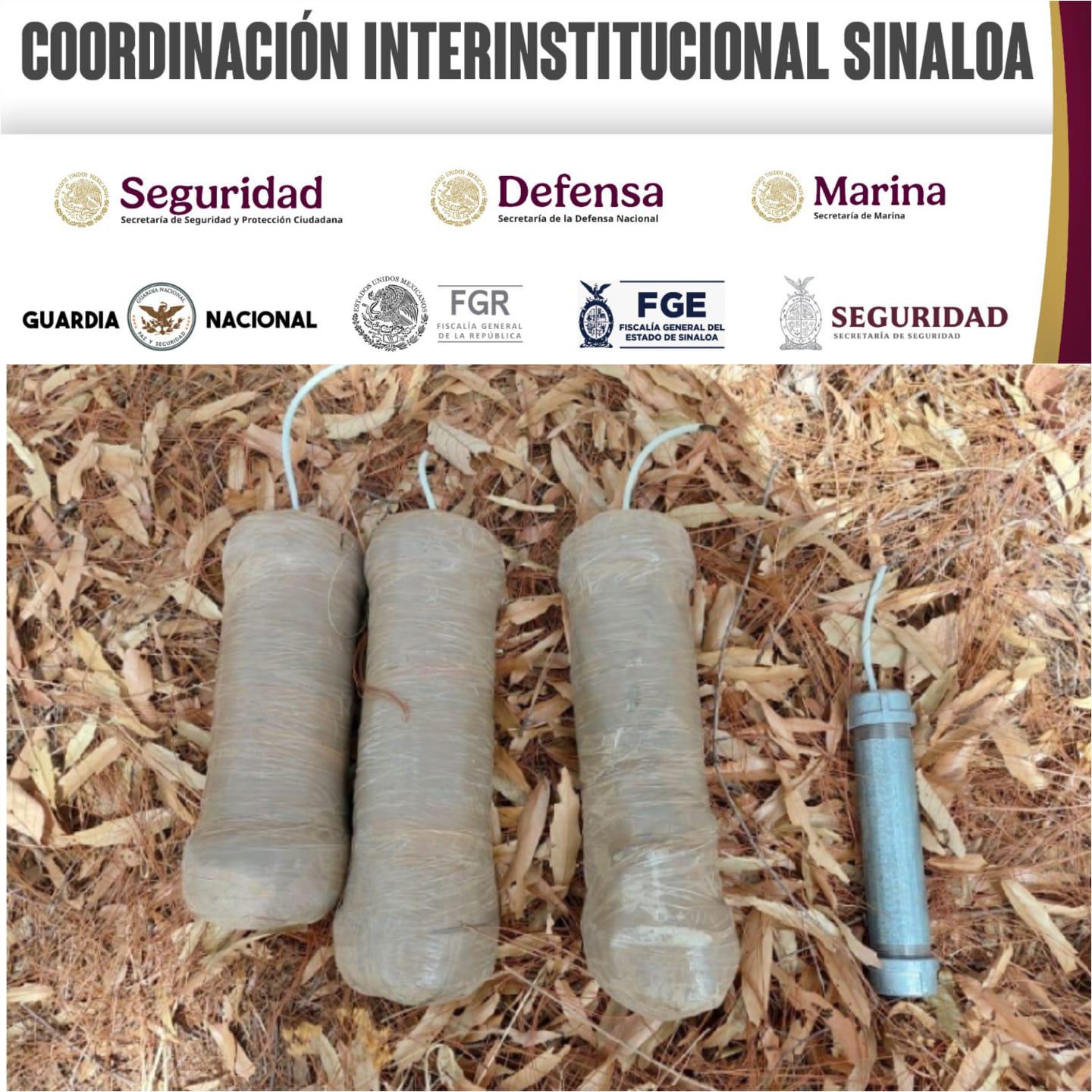 $!Aseguran artefactos explosivos y granadas en la sierra de Badiraguato