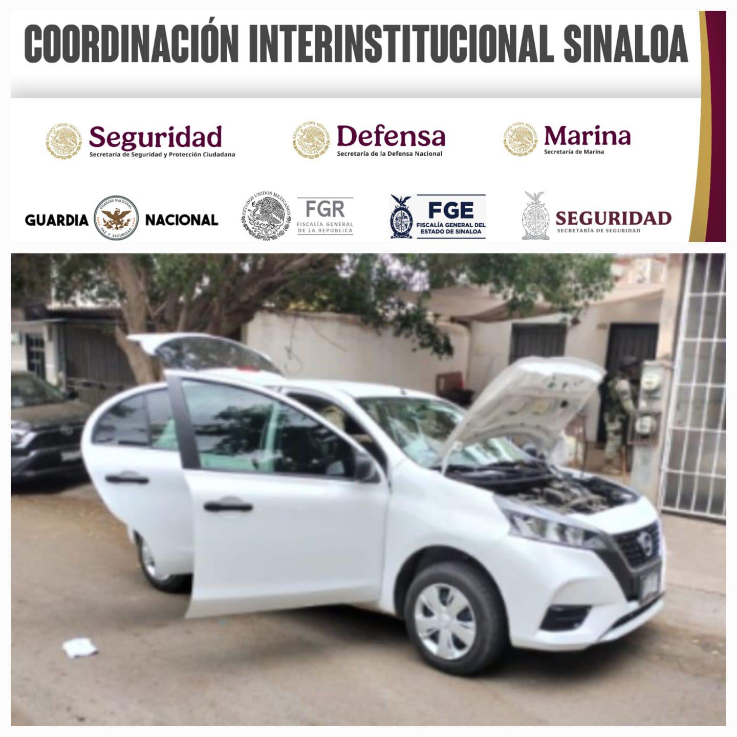 $!Ejército asegura armas, vehículo robado y equipo táctico en Culiacán