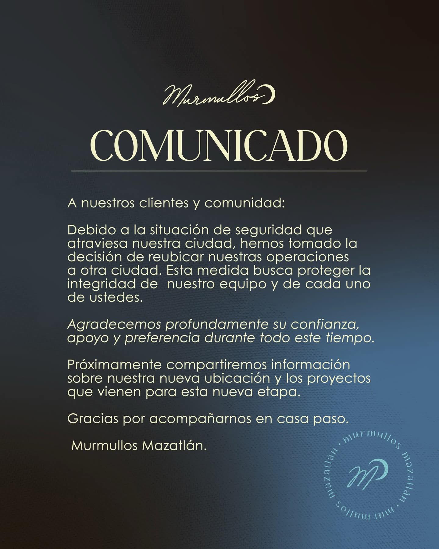 $!Anuncia Restaurante Murmullos Mazatlán cierre de operaciones por inseguridad