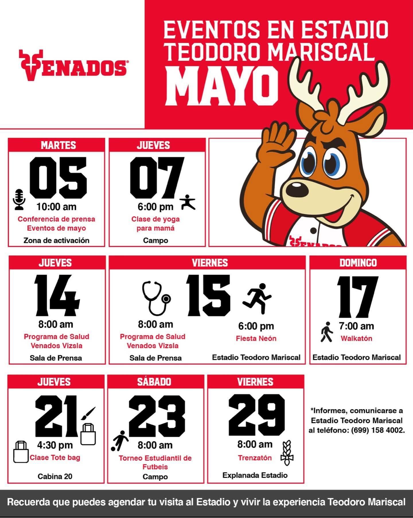 $!Anuncia Club Venados un mes de mayo lleno de actividades sociales, culturales y deportivas