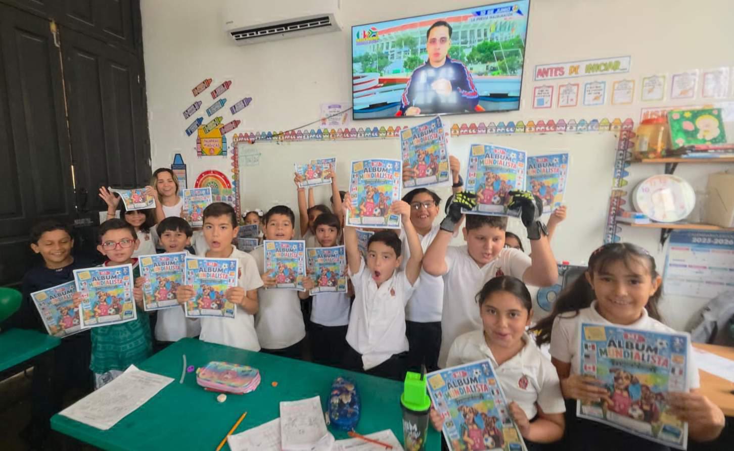$!Alumnos de la Escuela Primaria Josefa Ortiz de Domínguez emocionados vieron el primer encuentro de México en el Mundial 2026.