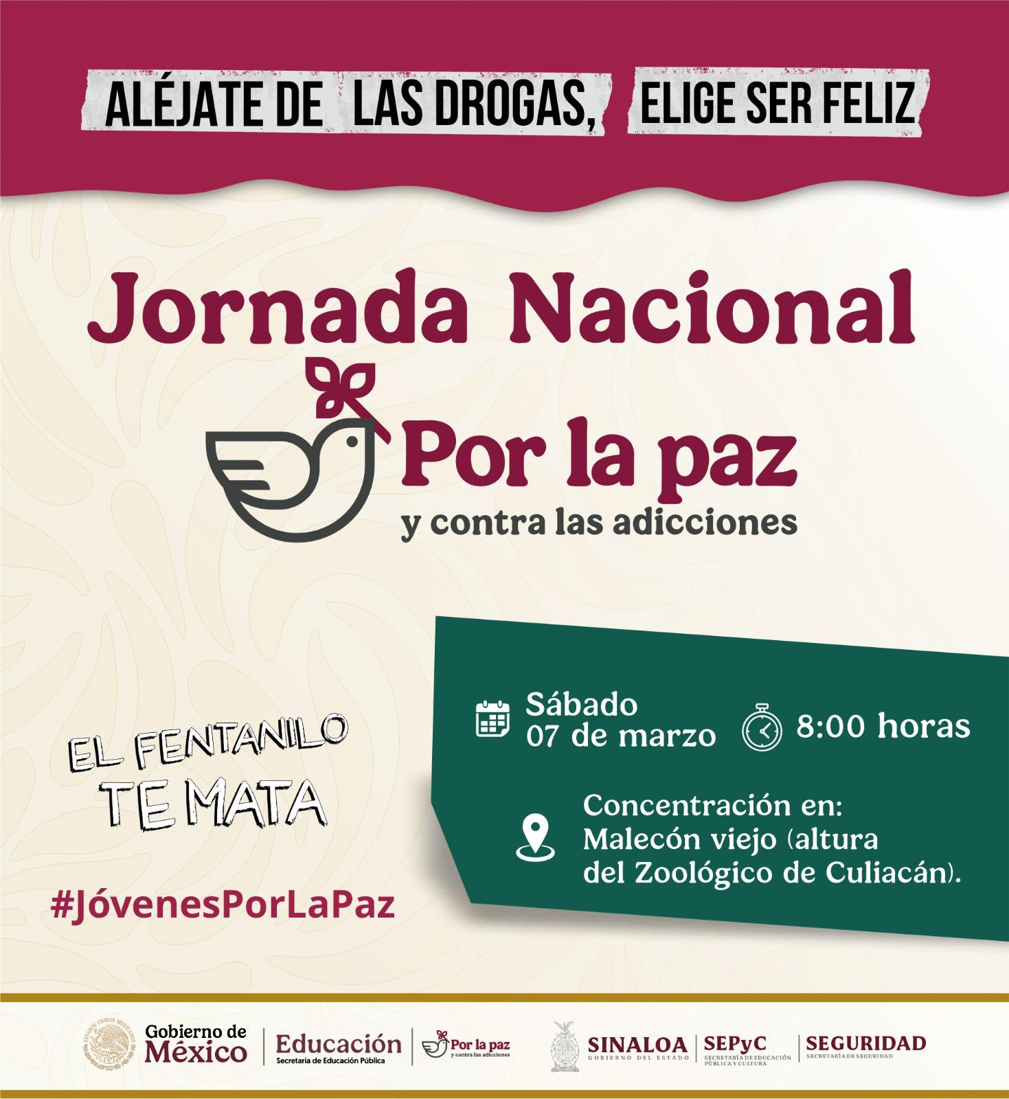 $!Desfilan jóvenes en Malecón de Culiacán por campaña contra adicciones