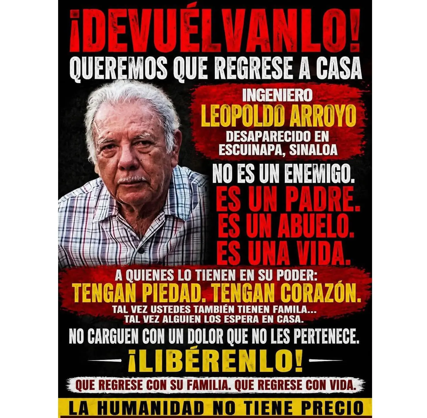 $!Exigen familiares regreso de Leopoldo, desaparecido en Escuinapa