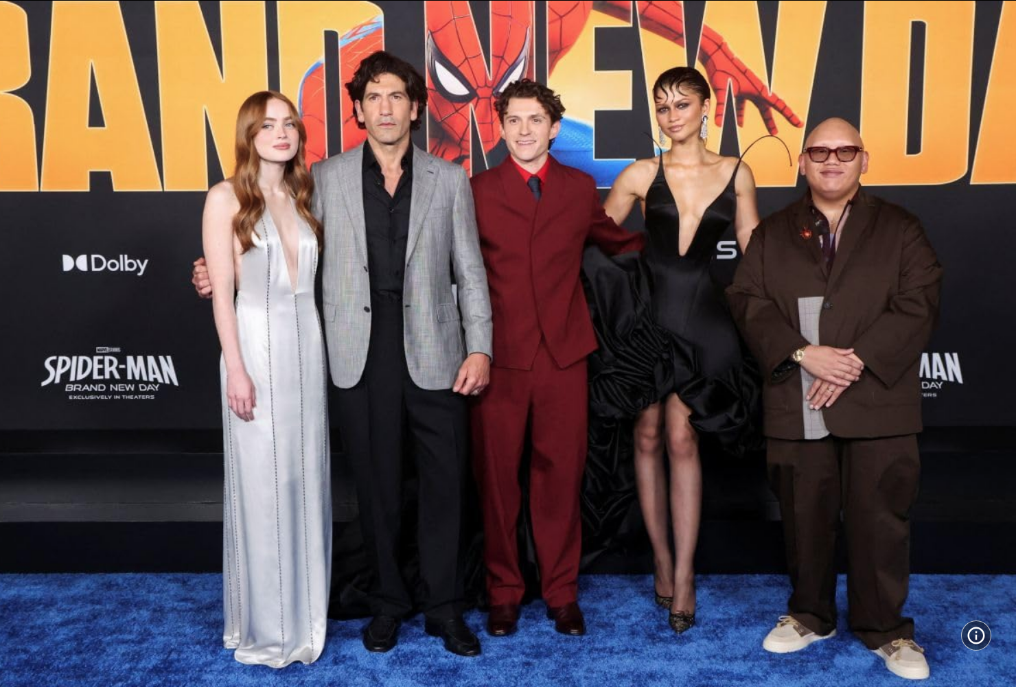 $!Sadie Sink, Jon Bernthal, Tom Holland, Zendaya y Jacob Batalon.