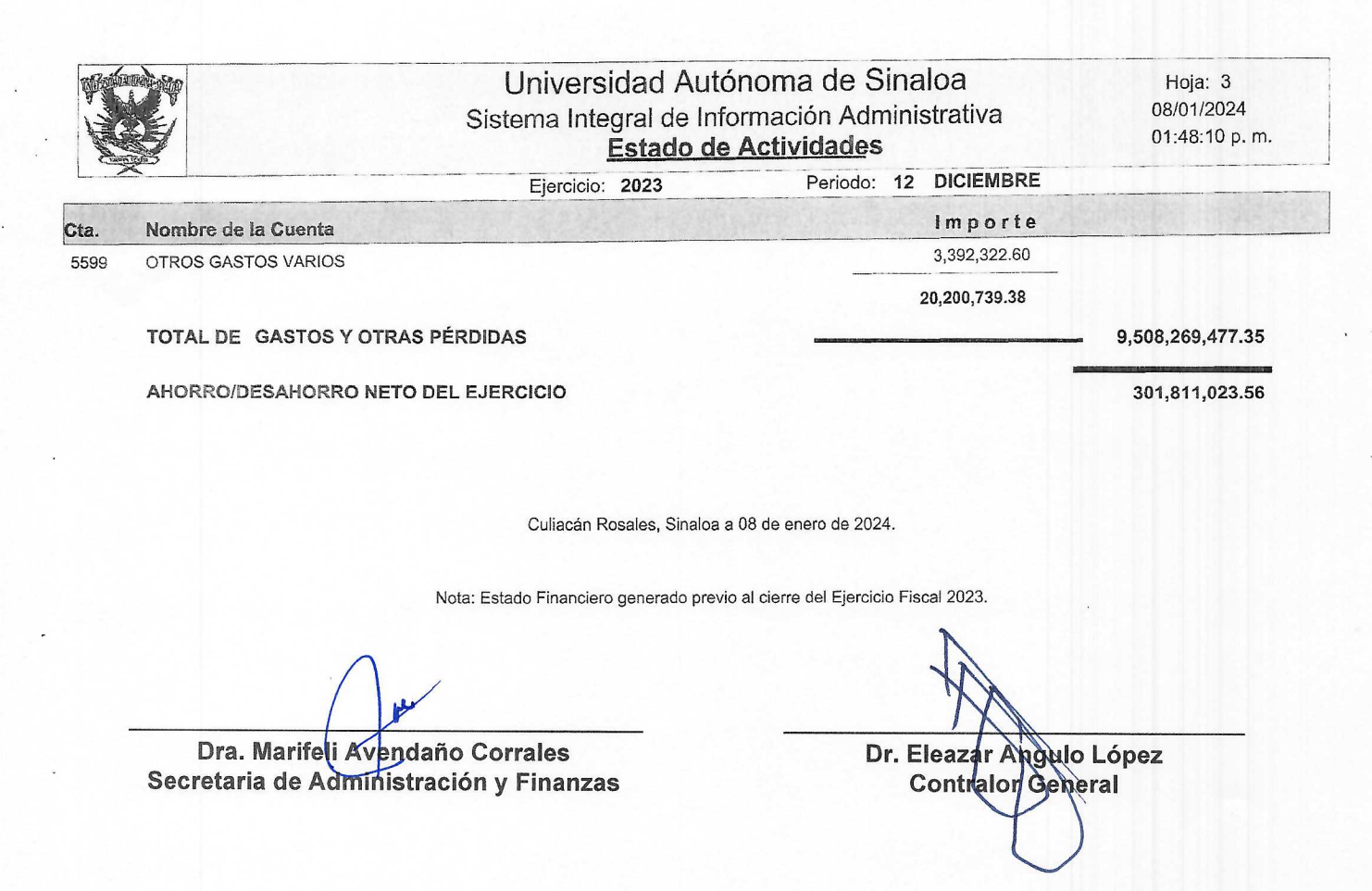 $!La UAS recibió recursos históricos en 2023: casi $10 mil millones, pero no le alcanzó