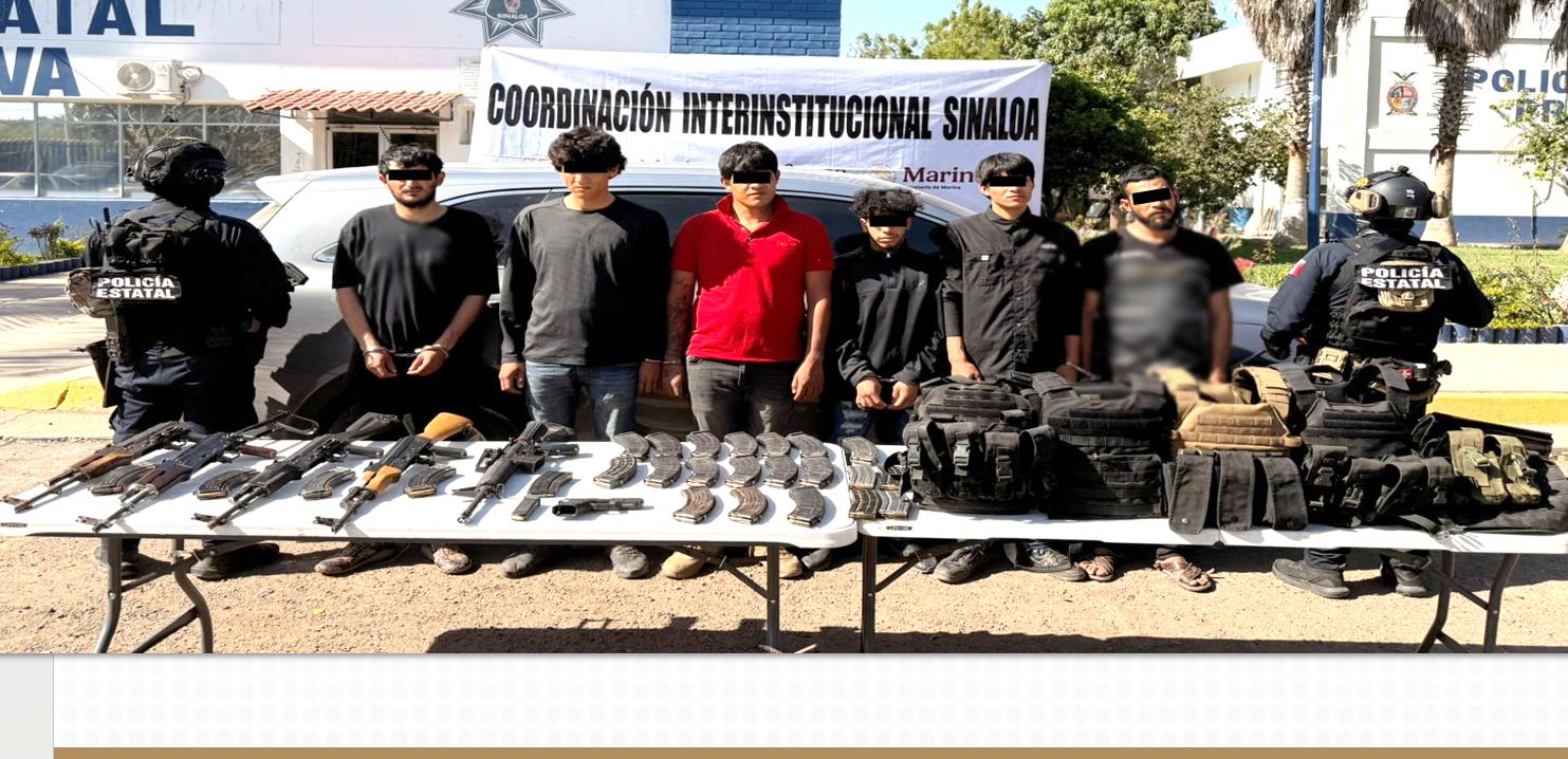 $!Detienen a 10 personas y aseguran armas en operativos militares al sur de Sinaloa