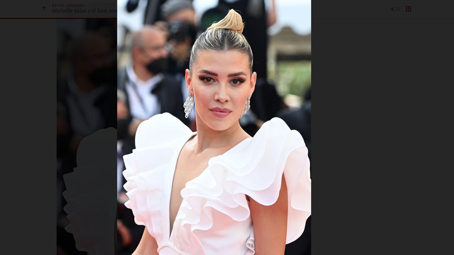 $!Michelle Salas llega de blanco a su primera vez en el Festival de Cannes
