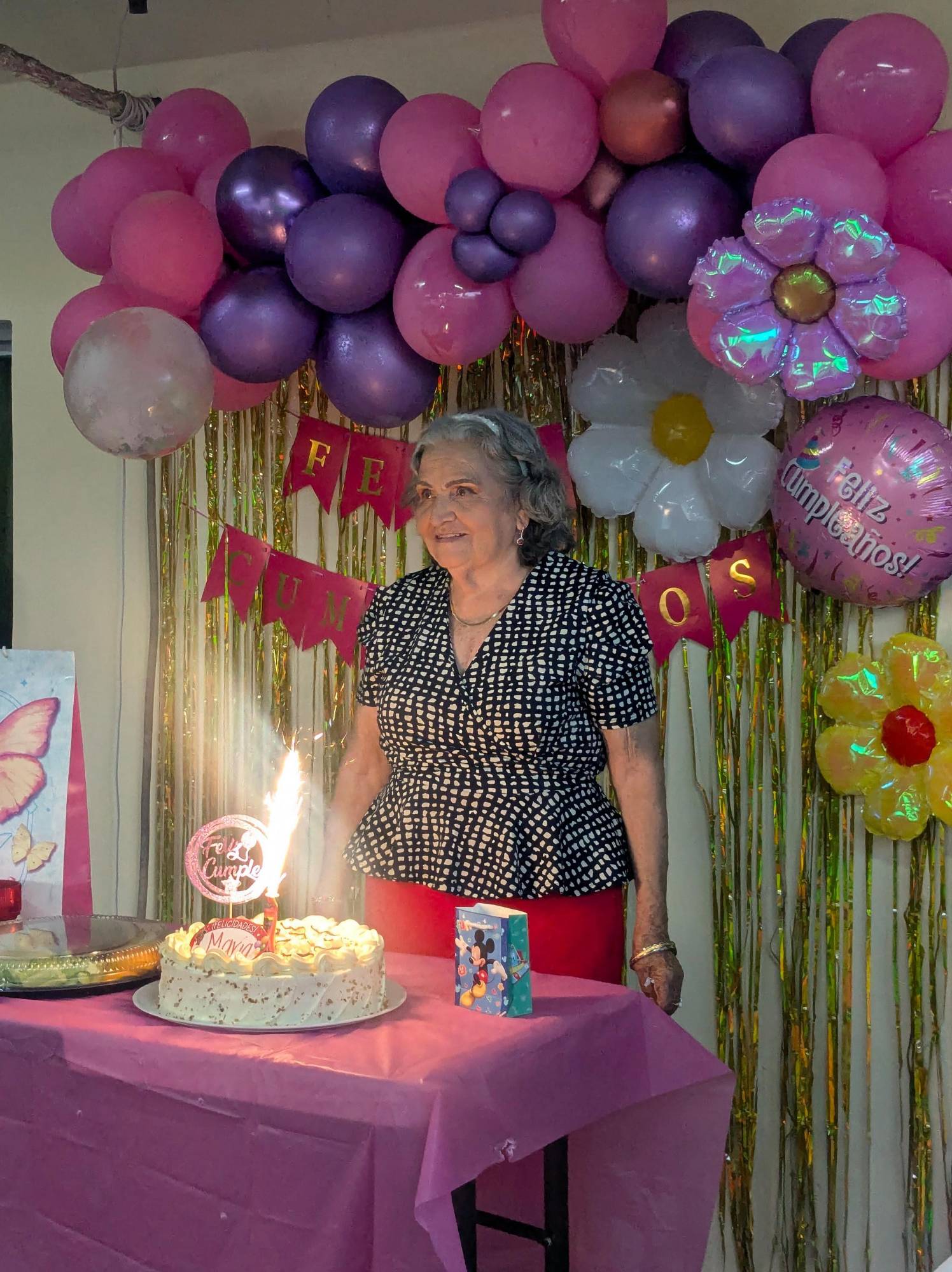 $!La cumpleañera apagó la velita del pastel.