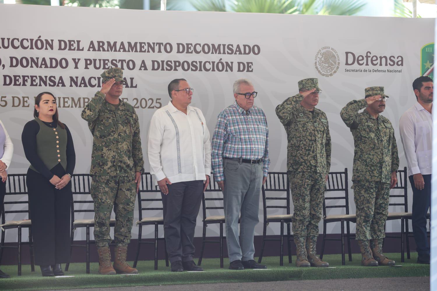 $!Destruyen 922 armas y más de 190 mil municiones decomisados en Sinaloa; al acto no acude el Secretario de Seguridad
