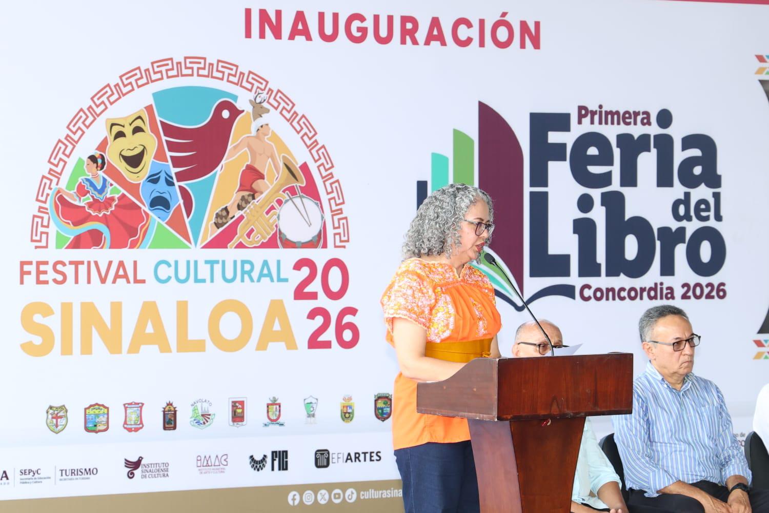 $!Inaugura Gobernadora Festival Cultural Sinaloa 2026 y Primera Feria del Libro de Concordia