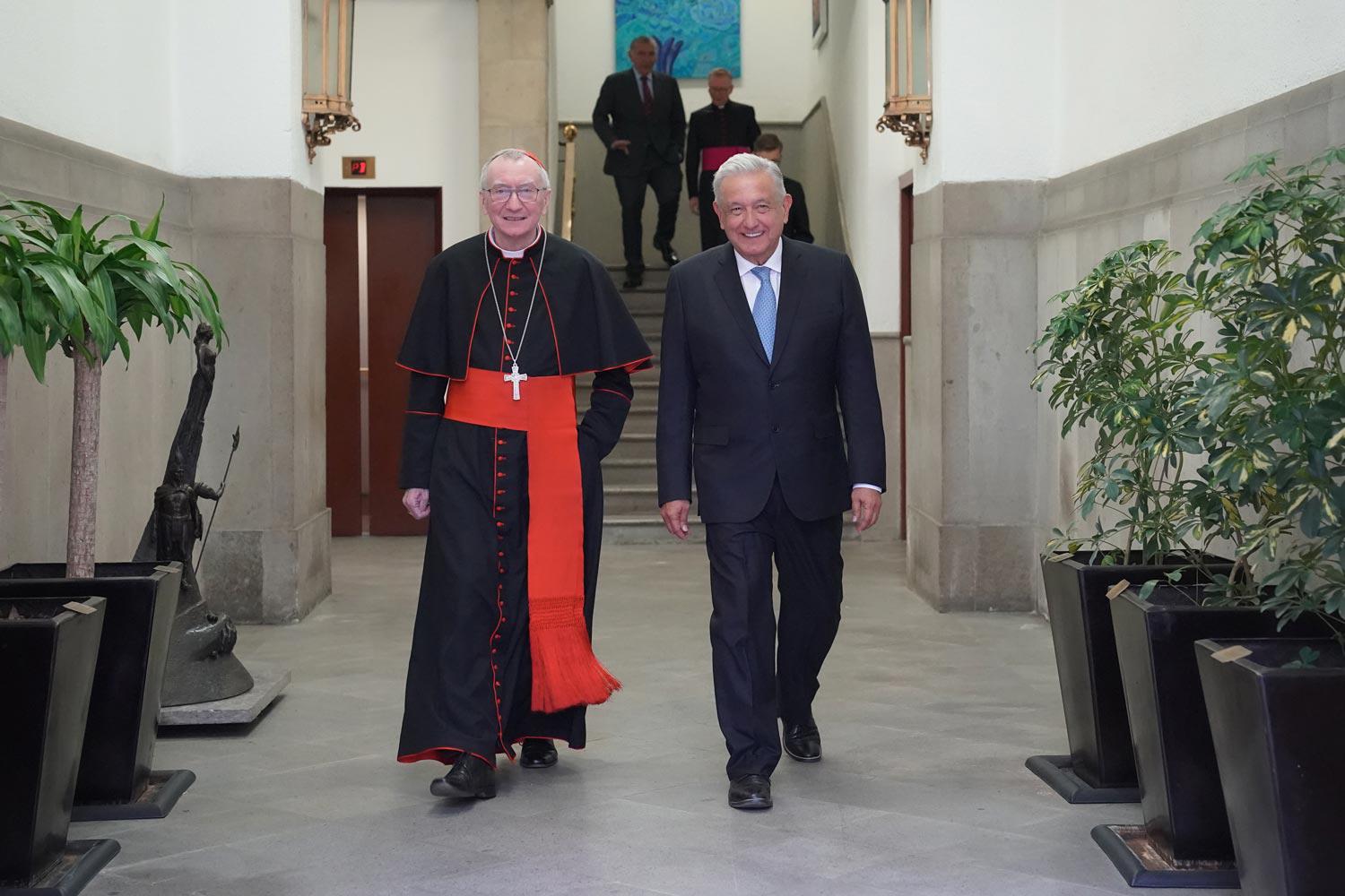 $!AMLO visita réplica de Capilla Sixtina con Secretario de Estado del Vaticano