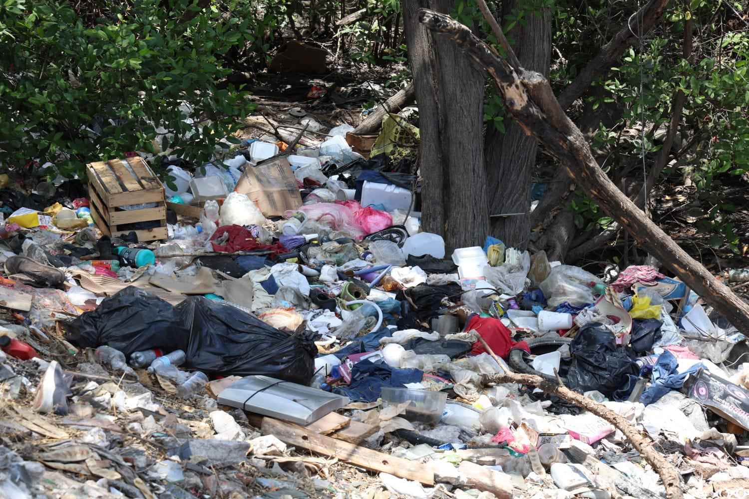 $!Tras las lluvias, estero del Infiernillo vuelve a cubrirse de basura en Mazatlán