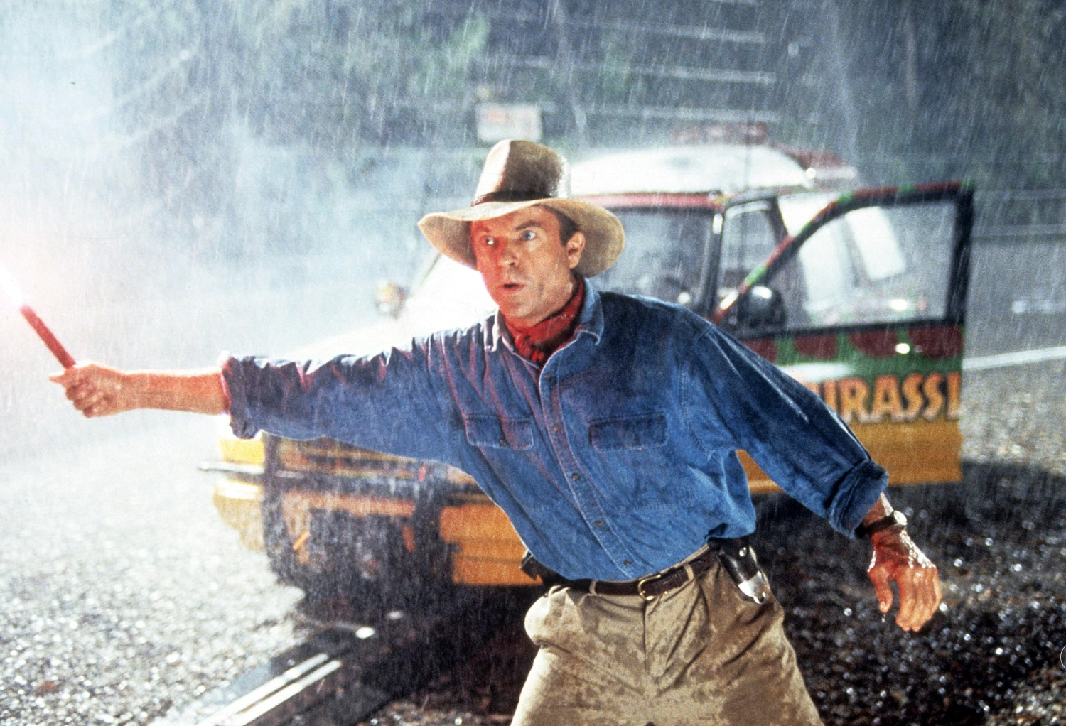 $!Sam Neill en Jurassic Park, estrenada en 1993.