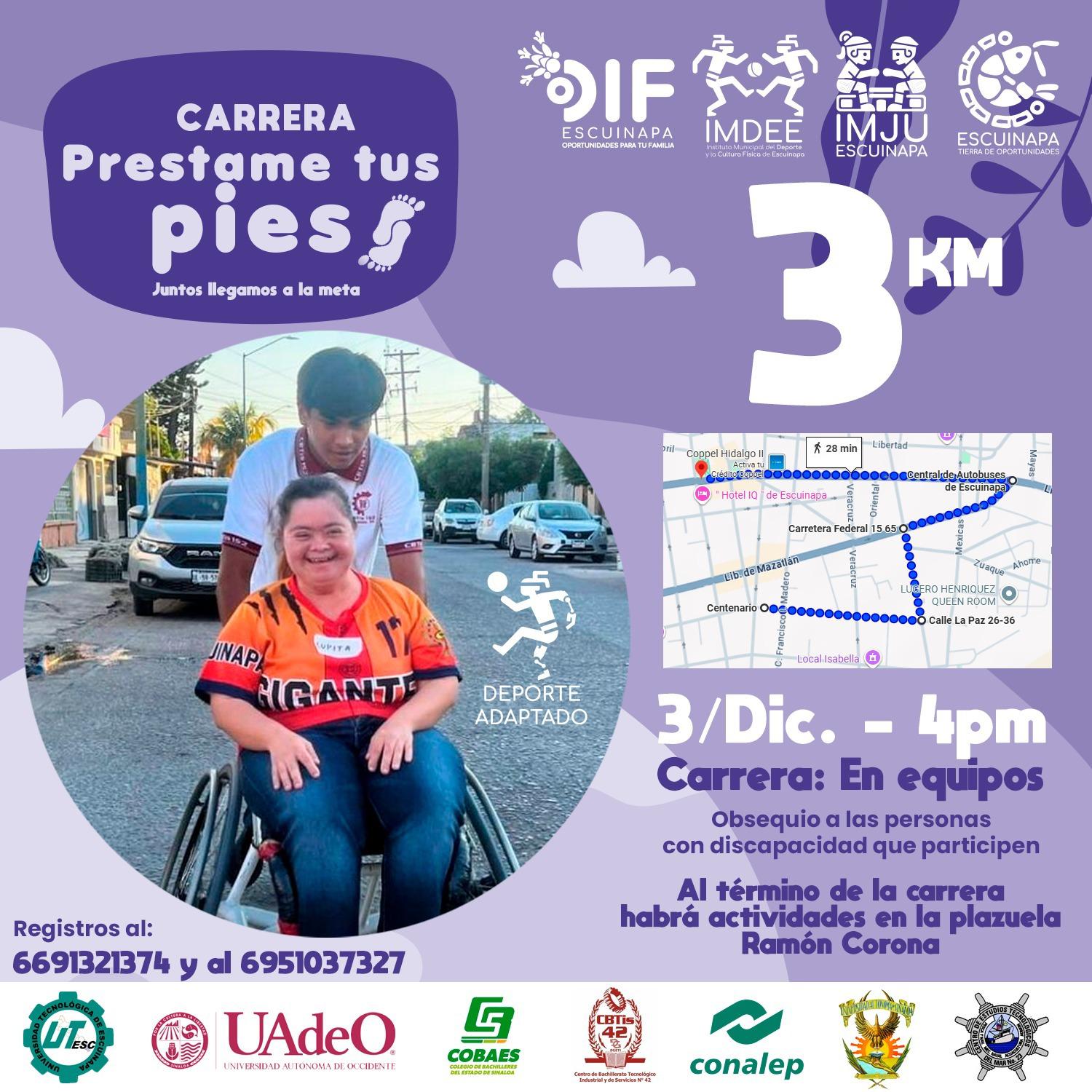 $!Invitan a participar en la carrera ‘Préstame tus pies’, en Escuinapa