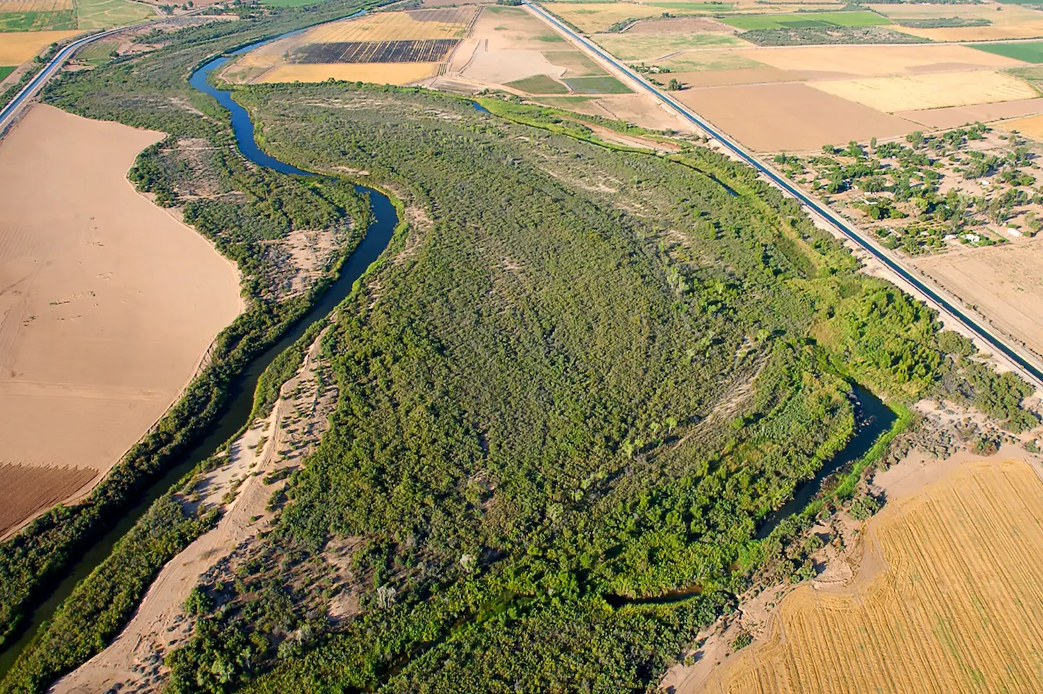 $!Vista aérea del Río Colorado durante su proceso de restauración.