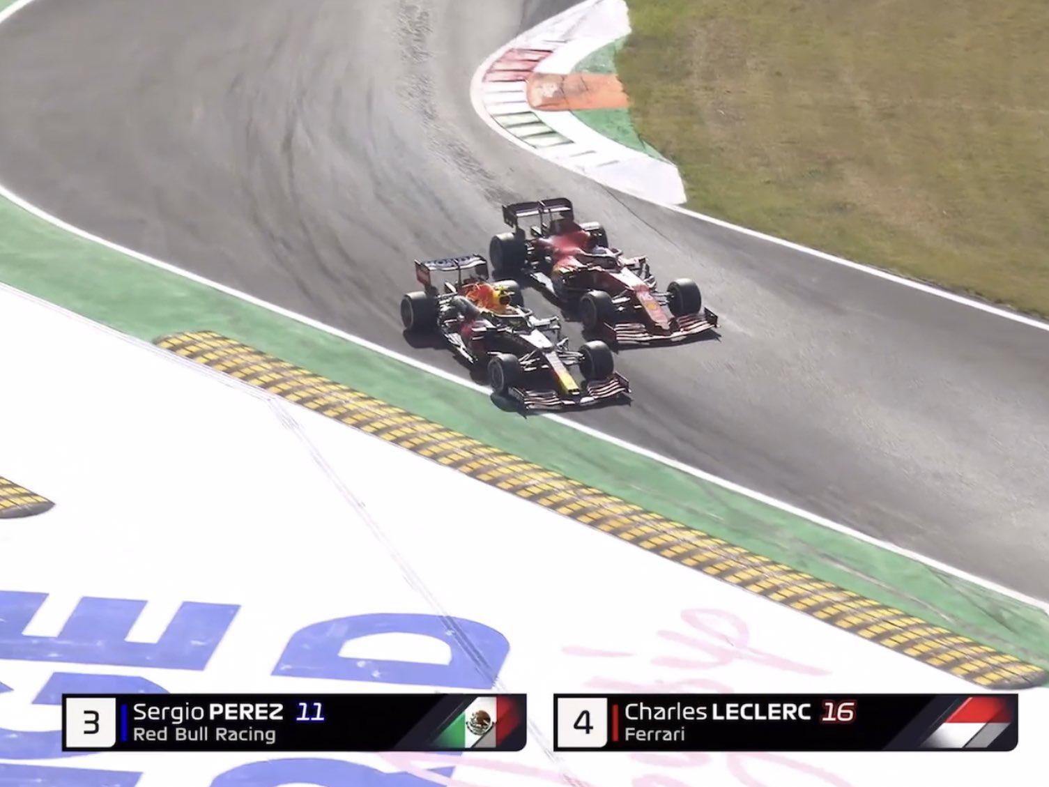 $!Checo Pérez finaliza tercero en GP de Italia, pero sanción le impide subir al podio