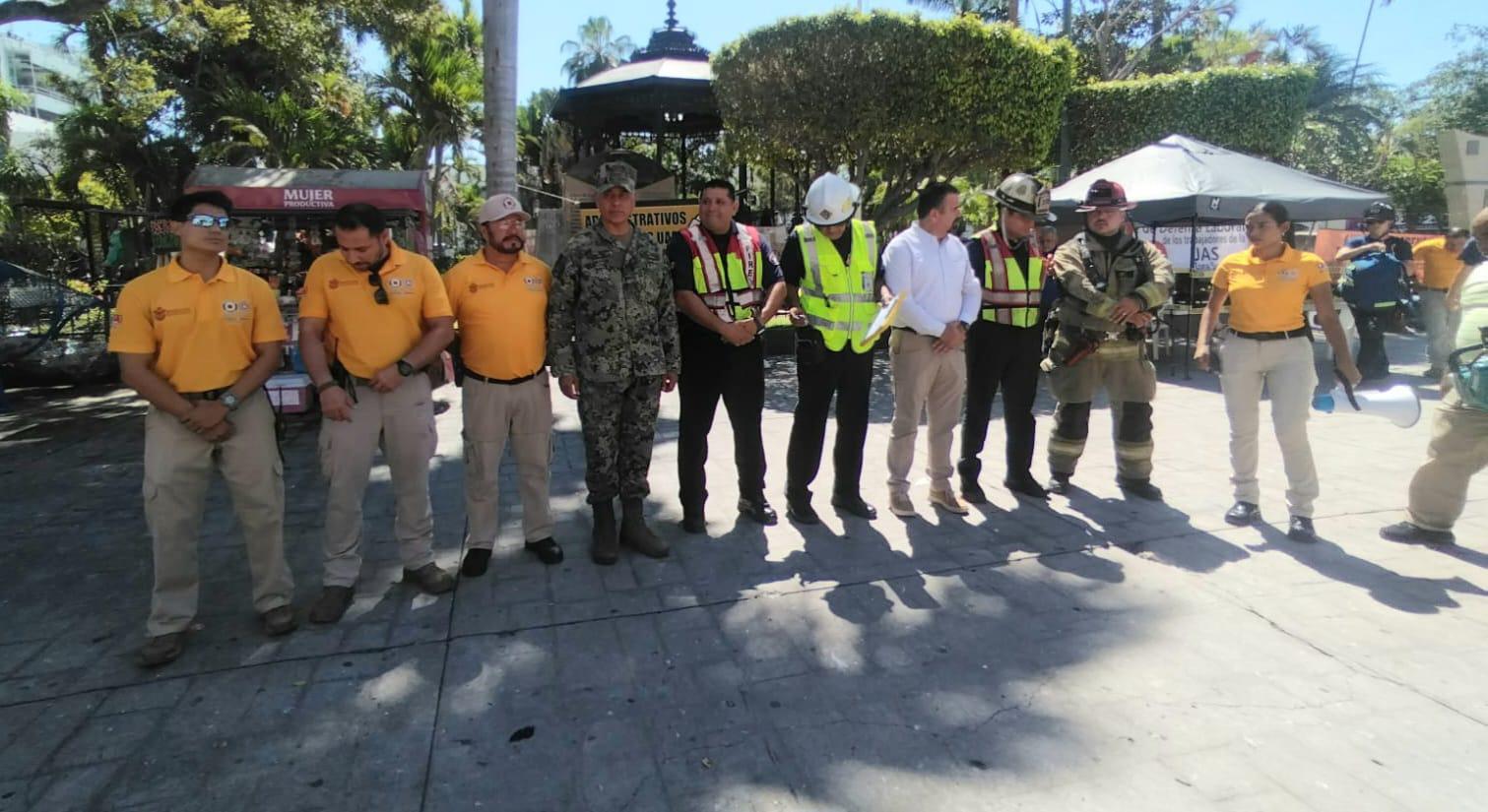 $!Fortalecen cultura preventiva con Simulacro Nacional en Palacio Municipal de Mazatlán