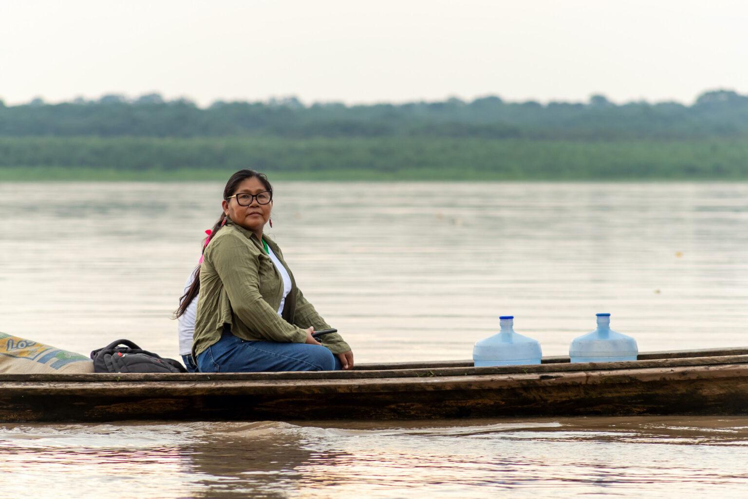 $!Mari Luz Canaquiri Murayari en el río Marañón.