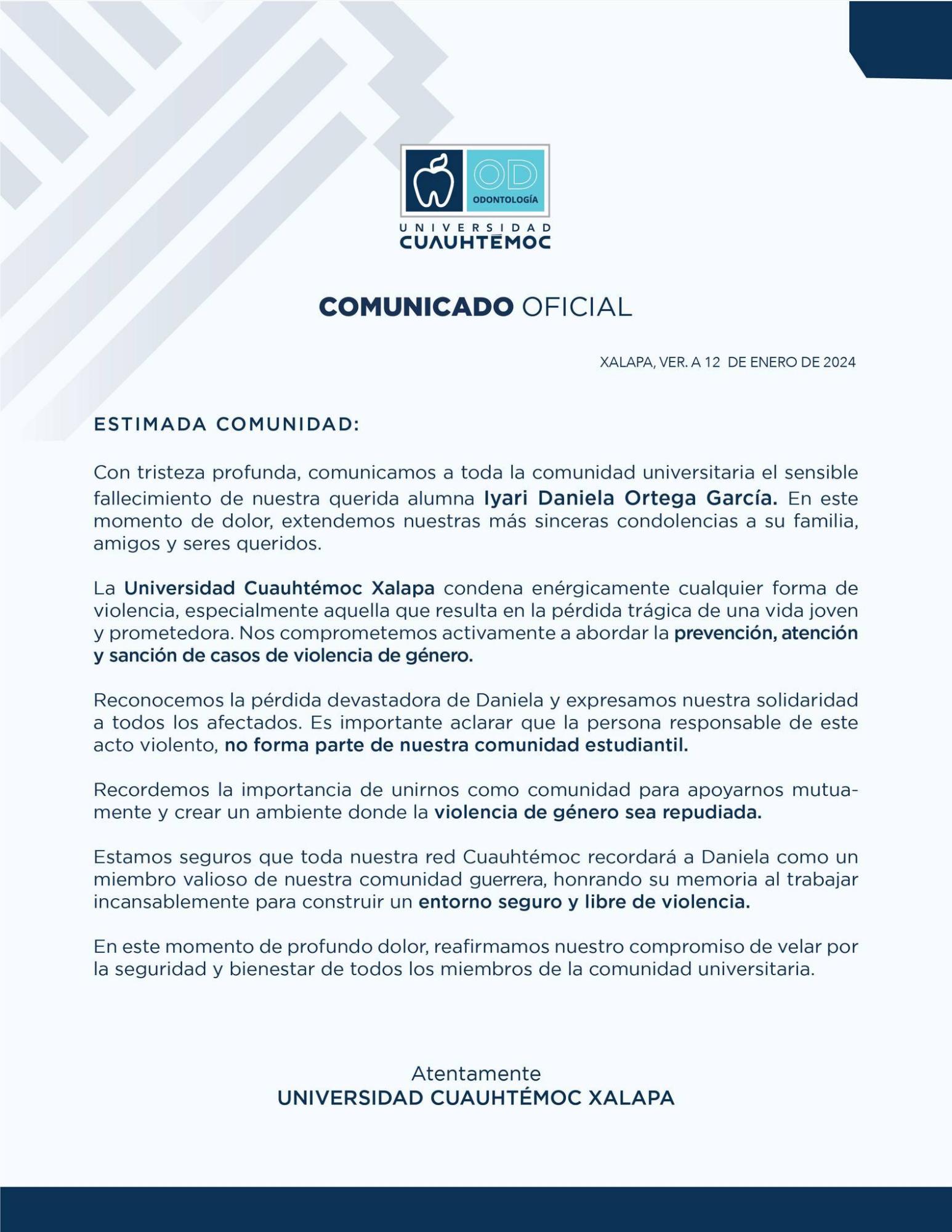 $!Asesinan a estudiante de odontología en Xalapa, Veracruz; presunto agresor al parecer se suicidó