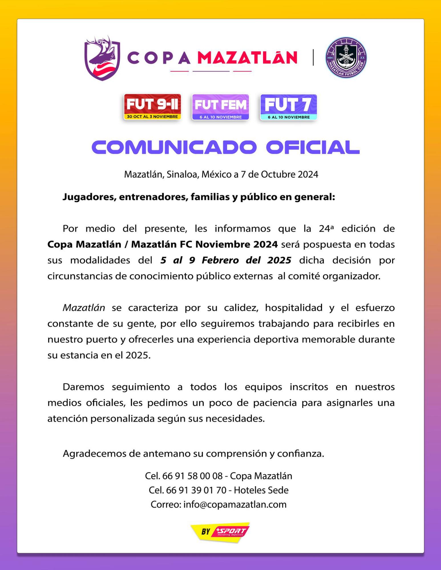 $!Posponen hasta 2025 Copa Mazatlán de Futbol-Mazatlán FC