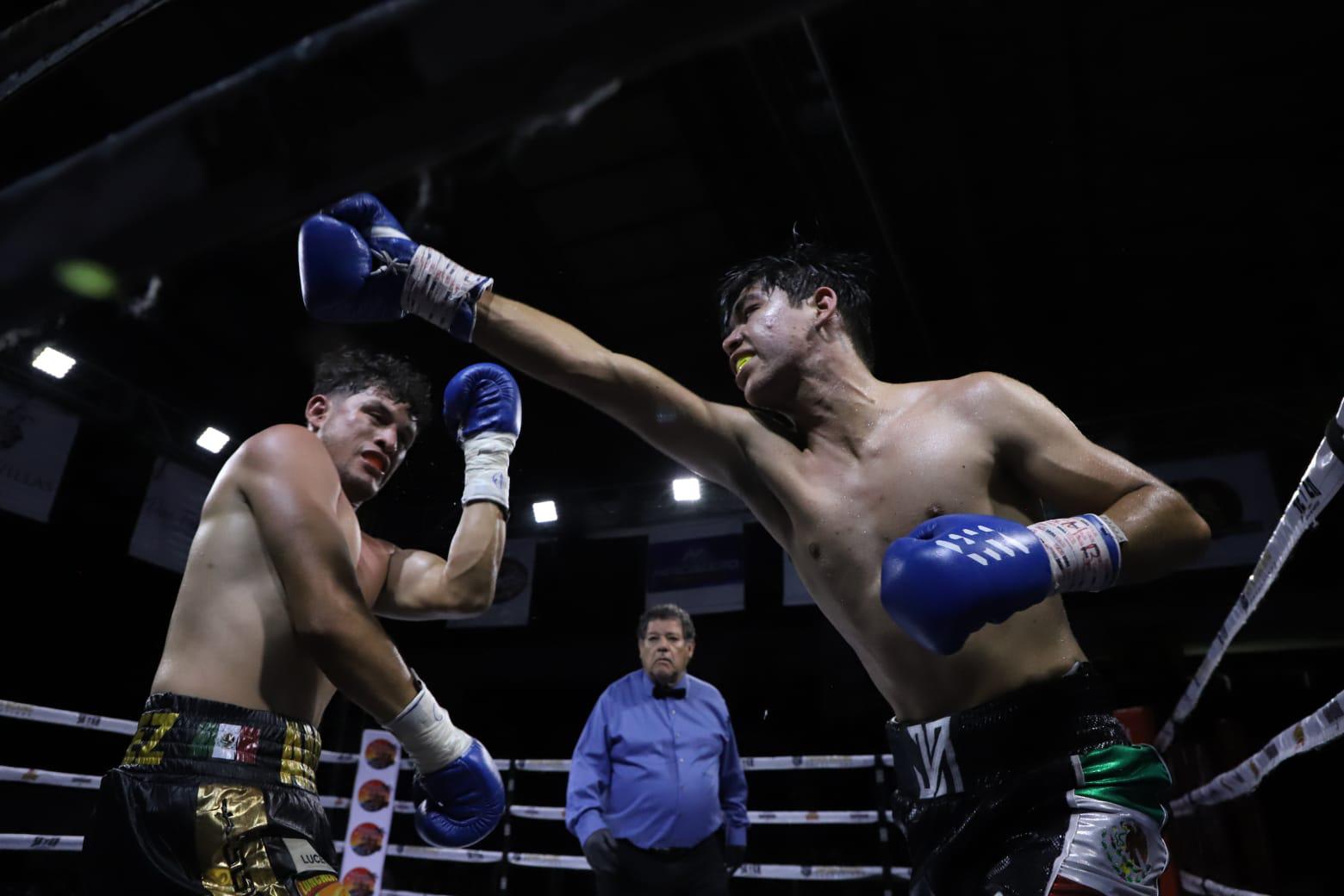 $!‘Veneno’ Aréchiga impone su sello en velada boxística Furia en el Ring