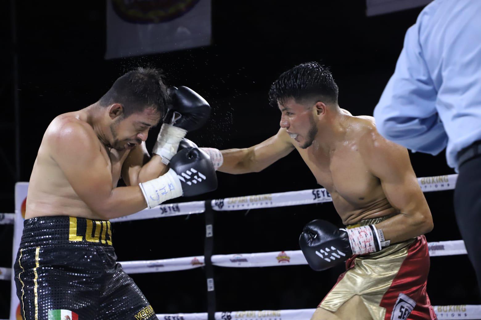 $!‘Veneno’ Aréchiga impone su sello en velada boxística Furia en el Ring
