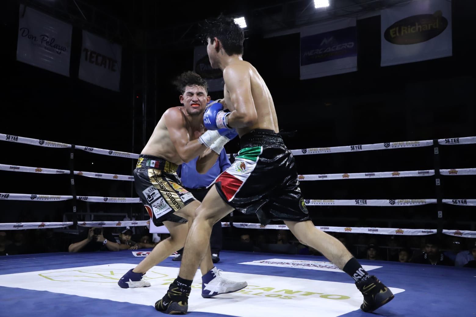 $!‘Veneno’ Aréchiga impone su sello en velada boxística Furia en el Ring