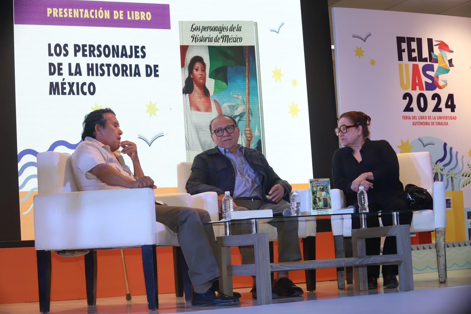 $!Presenta José Ángel Pescador libro homenaje a figuras históricas de México, en la FeliUAS