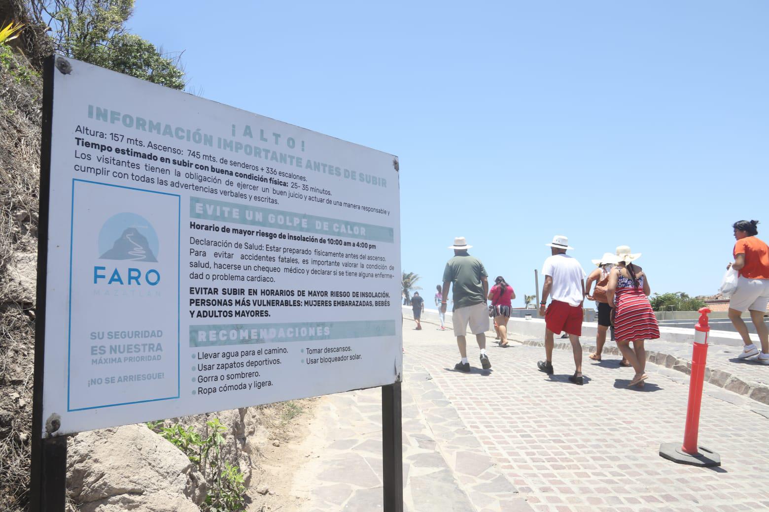 $!Cerrarán acceso al Faro de Mazatlán en horas de altas temperaturas