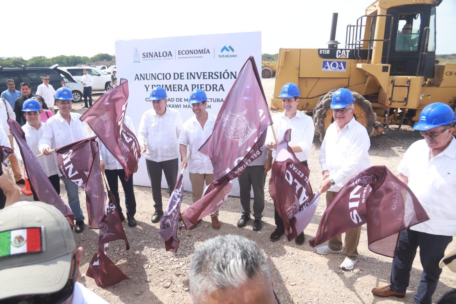 $!Colocan primera piedra de la Comunidad Manufacturera Tetakawi en Mazatlán