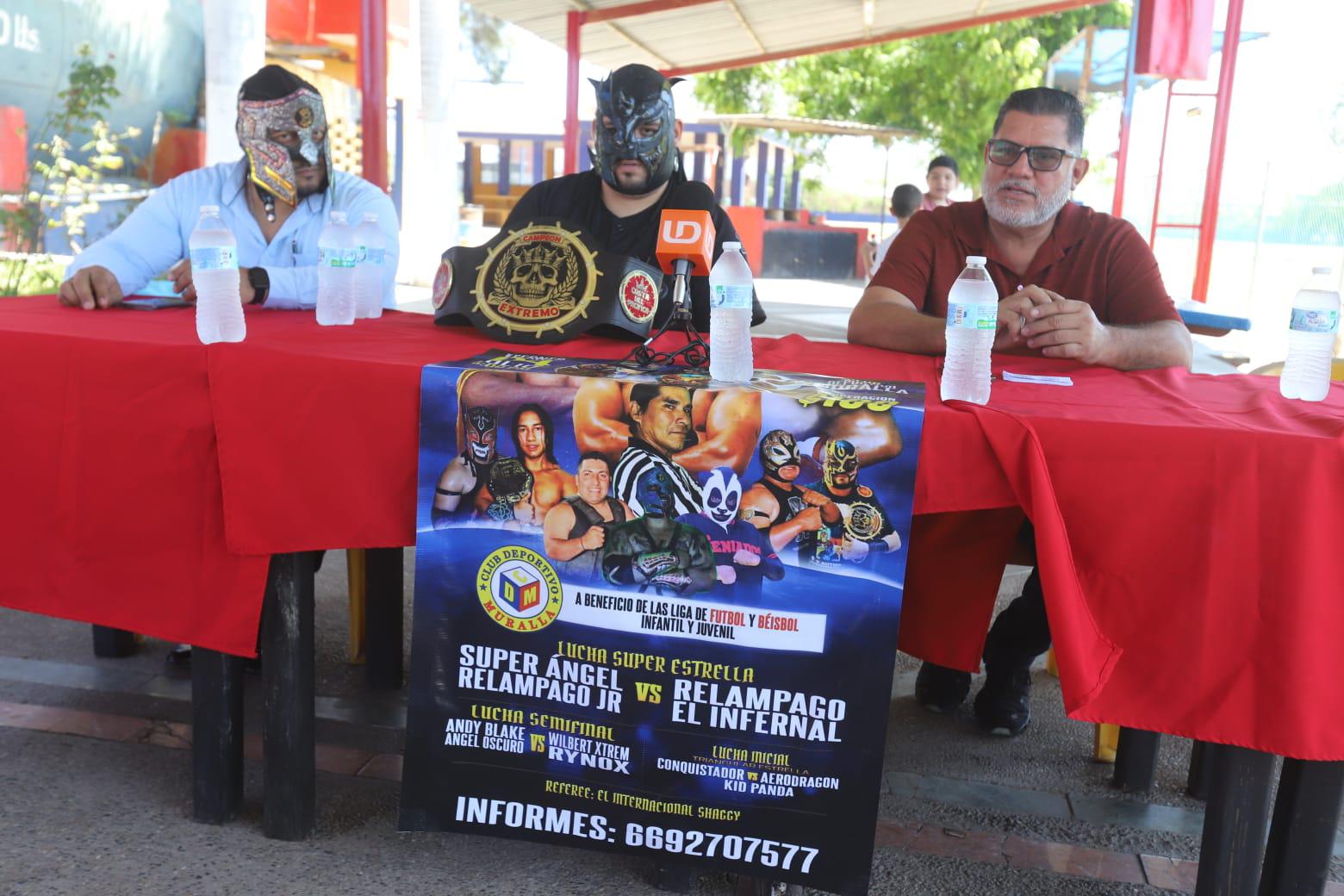 $!Recaudarán fondos para beisbol y futbol infantil de Club Muralla con función de lucha