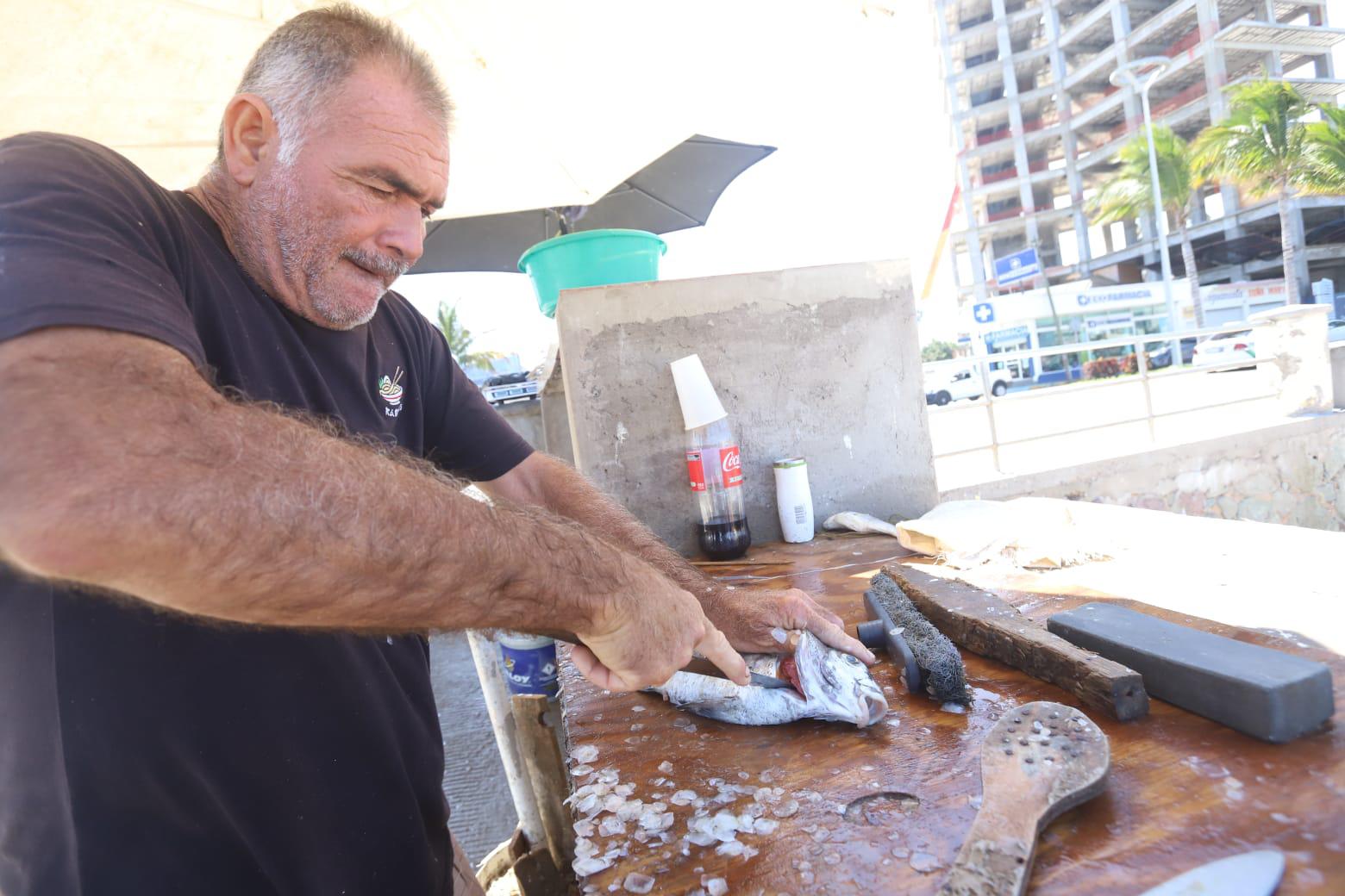 $!Lamentan nulo repunte de venta de pescados y mariscos en Playa Norte