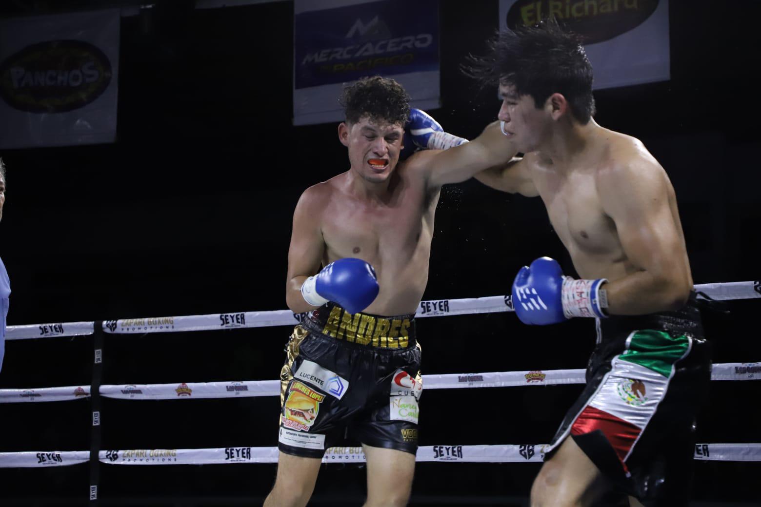 $!‘Veneno’ Aréchiga impone su sello en velada boxística Furia en el Ring