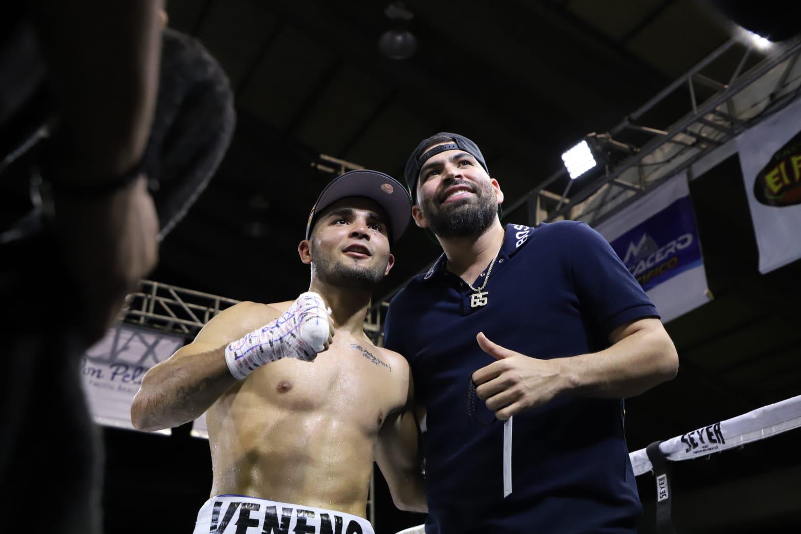 $!‘Veneno’ Aréchiga impone su sello en velada boxística Furia en el Ring