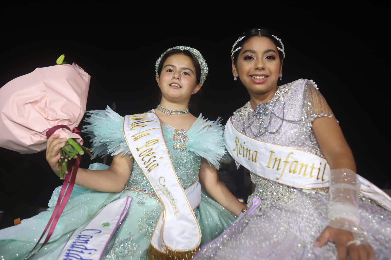 $!Noelia Vega y Eileen Cruz, Reina de la Poesía y Reina Infantil del Carnaval de Mazatlán 2026 “Arriba la tambora”.