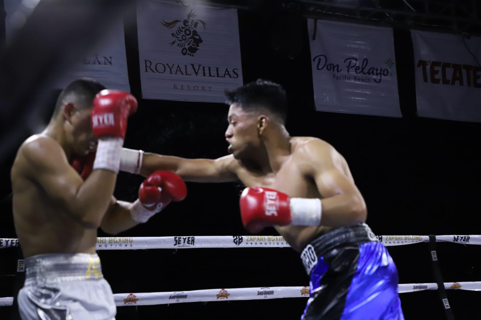 $!‘Veneno’ Aréchiga impone su sello en velada boxística Furia en el Ring