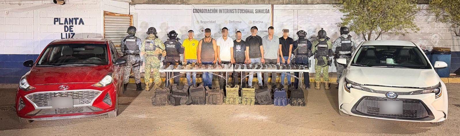 $!Detienen a nueve en el sector Valle Alto tras operativo de la Policía Estatal en Culiacán