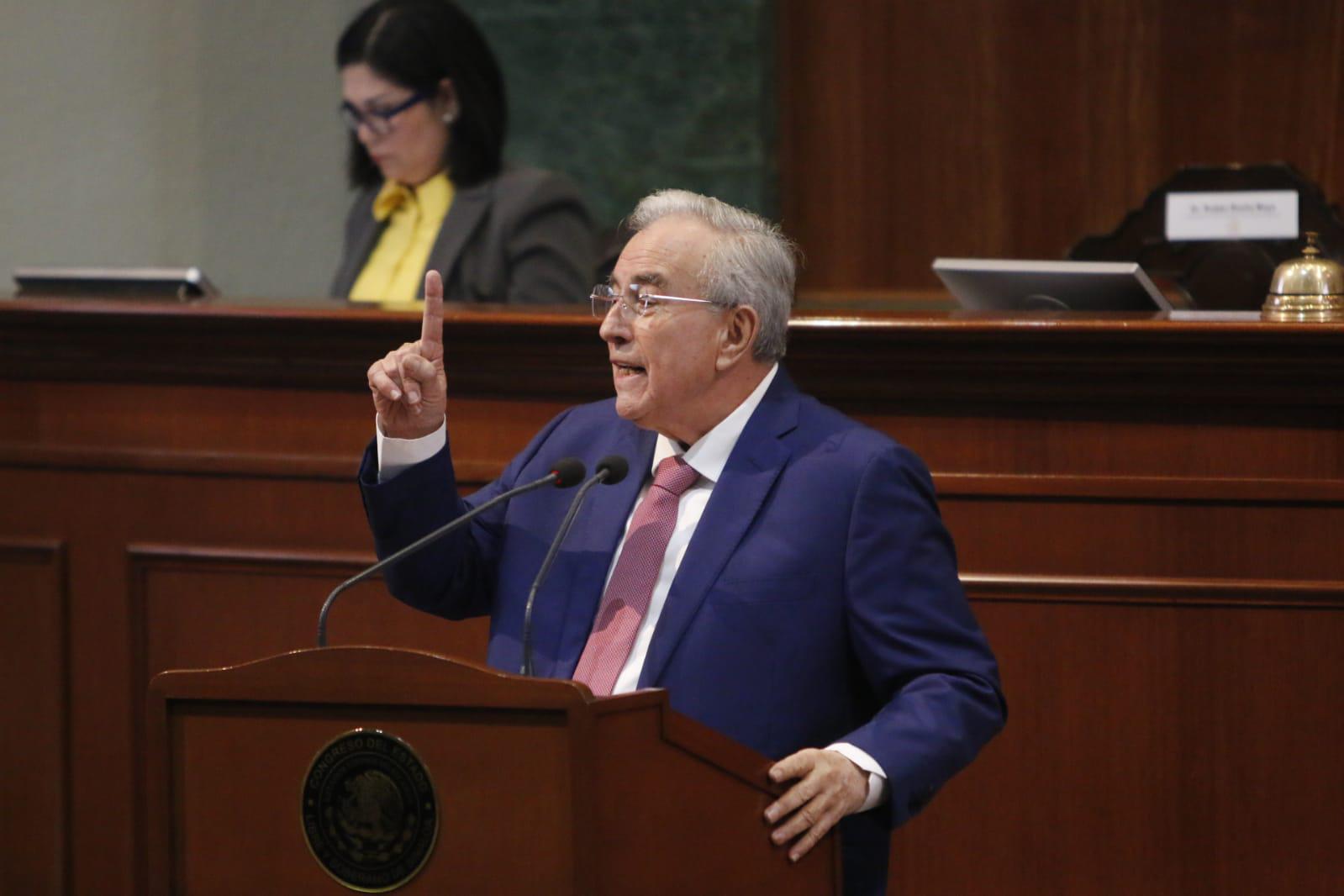 $!Ahora sí, Rocha Moya comparece ante el Congreso por Informe de Gobierno