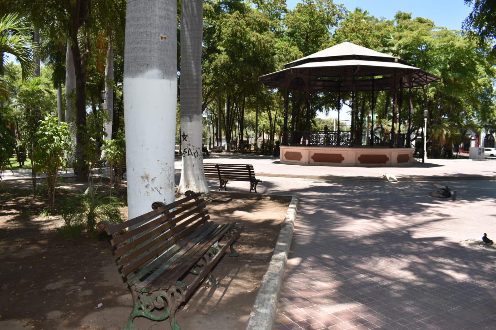 $!Ante el calor, parques de Culiacán presentan baja asistencia