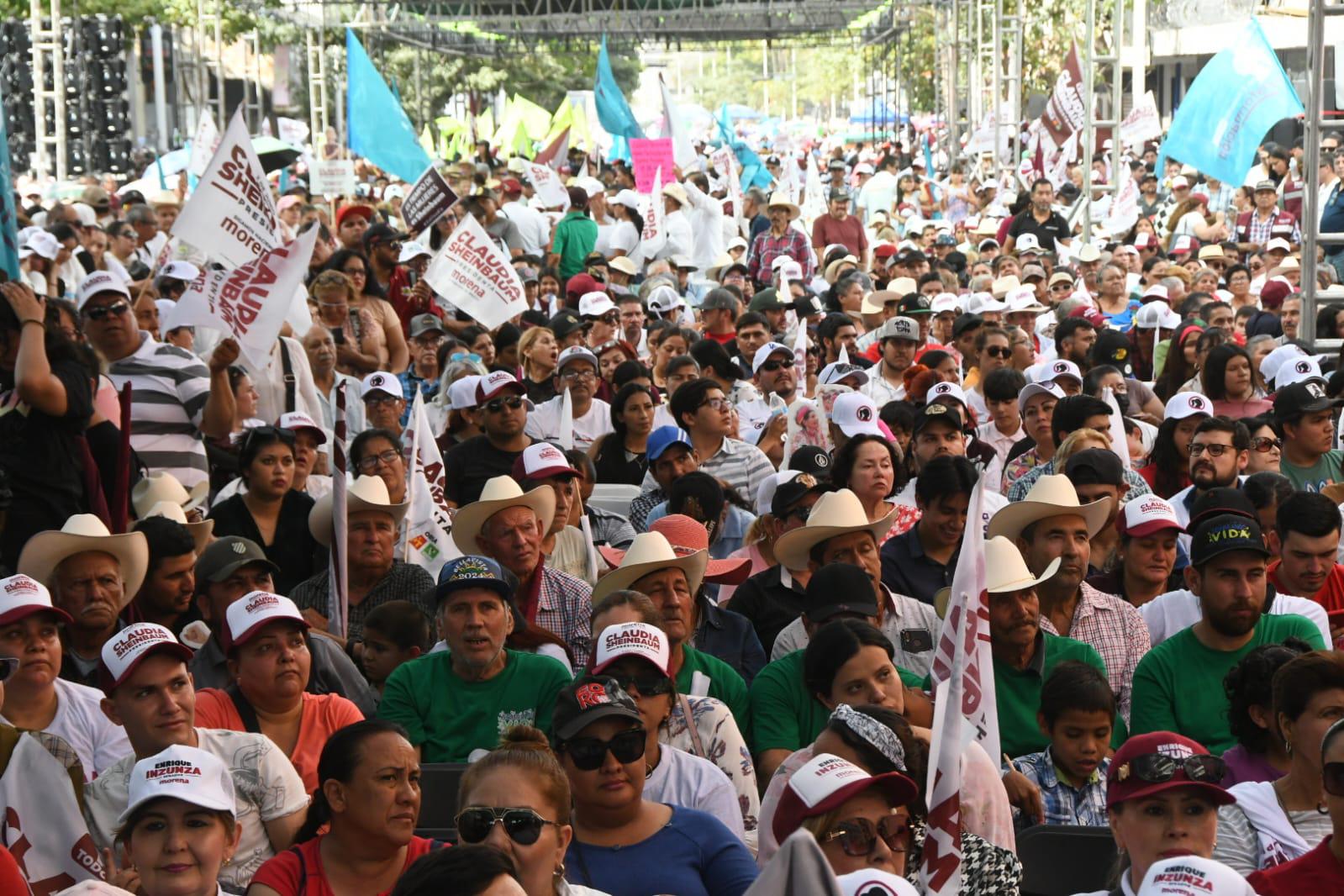 $!Recicla Claudia Sheinbaum discurso de precampaña en mitin de Culiacán