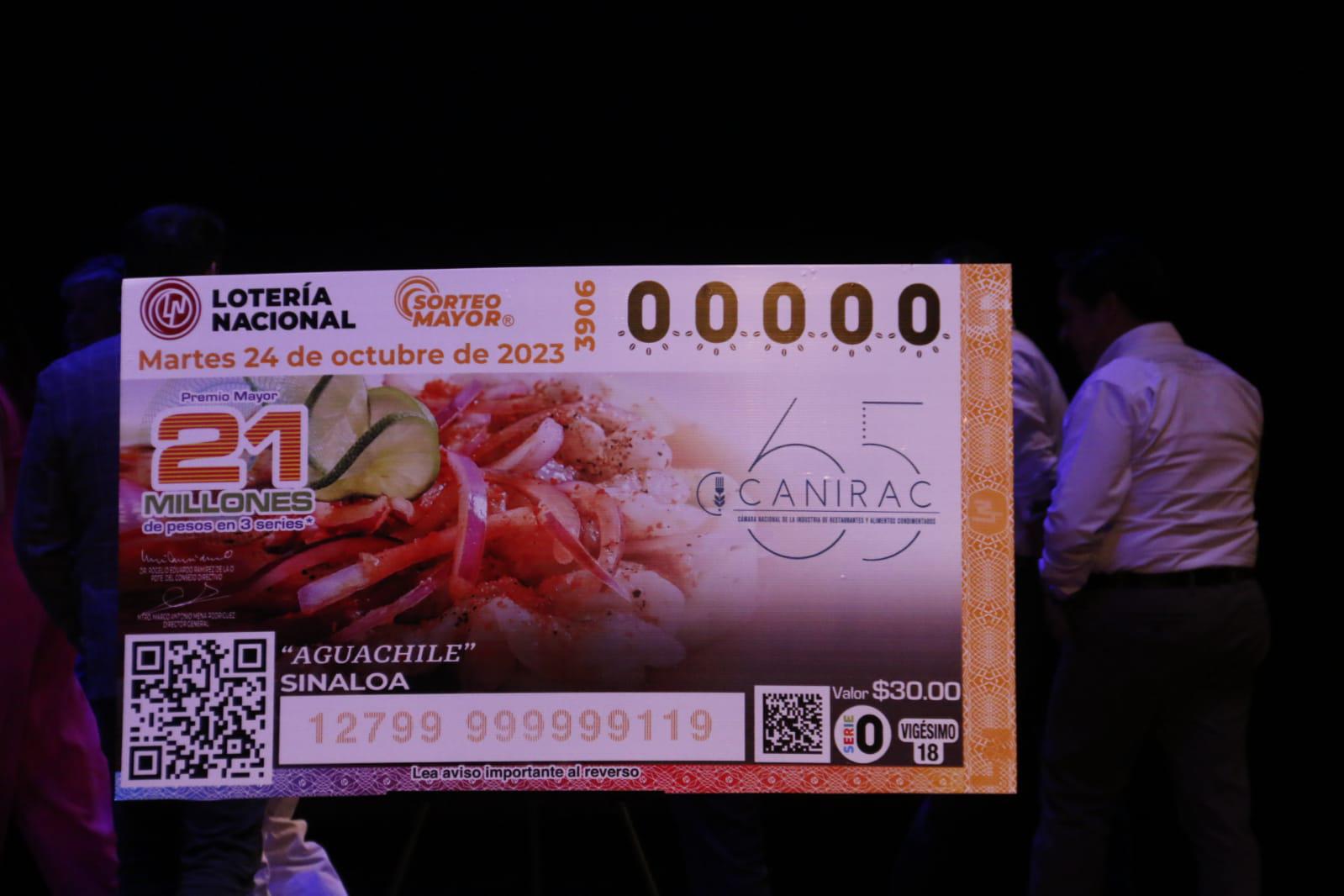 $!Plasman el aguachile en billete de la Lotería Nacional