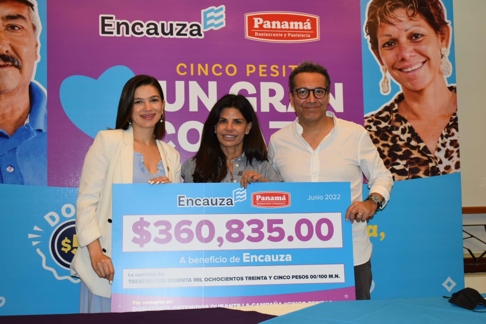 $!Entrega Grupo Panamá lo recaudado en la campaña ‘5 pesitos un gran corazón’, a favor de Encauza