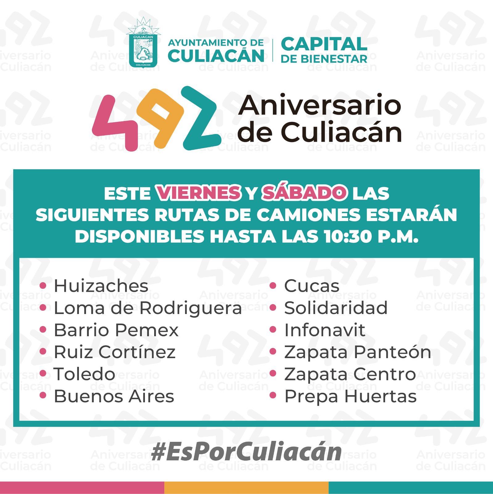 $!Anuncian cierre de la Álvaro Obregón y cambios de rutas por festejos del 492 Aniversario de Culiacán
